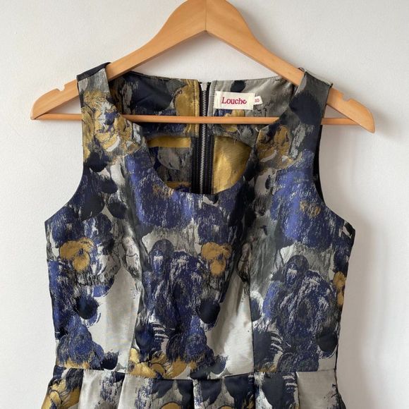 Modcloth Louche Cosima Dress Jacquard Fit & Flare Sz 10 - Picture 3 of 9